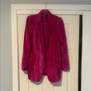Nasty Gal Fuchsia Velvet Blazer